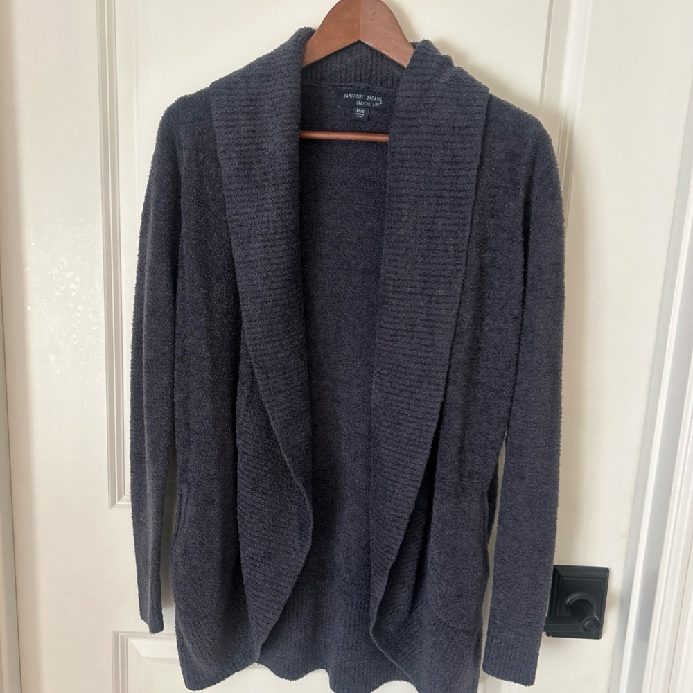 Barefoot Dreams Cozychic Lite Style 452 Blue Gray Cardigan Sweater XS/S Lounging
